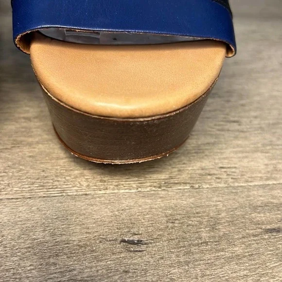 Coach Black and Blue Wedge Sandals - Picture 8 of 11